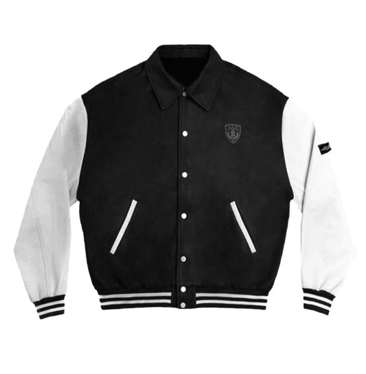 Suede Emblem Varsity Jacket