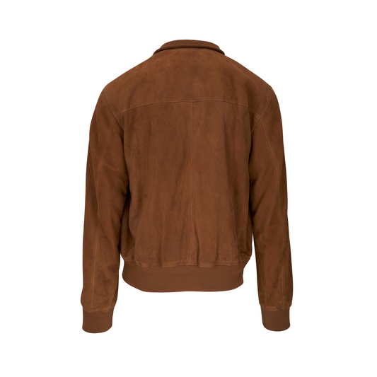 Shearling-Lined Suede Bomber