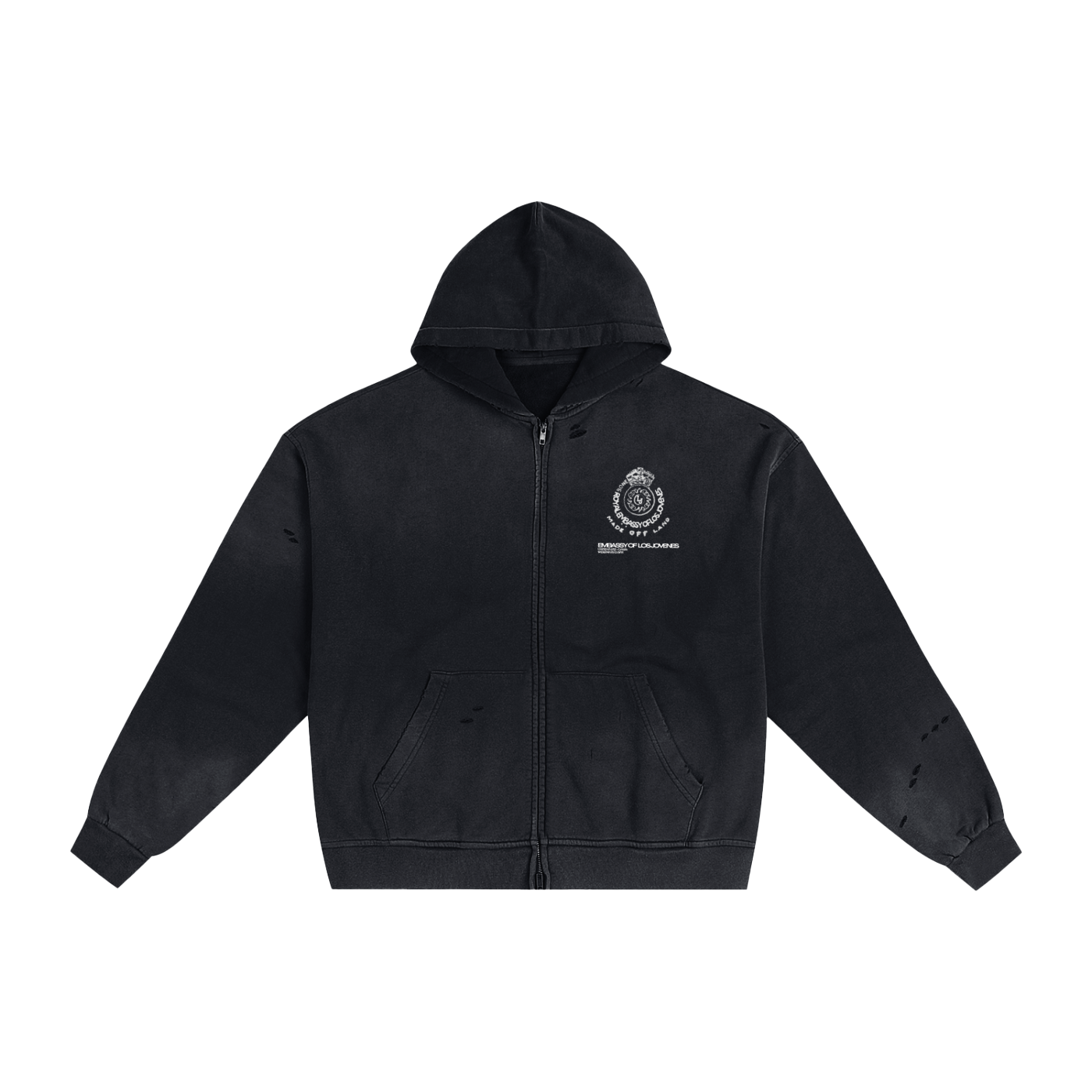 Embassy of LJ Ragged Zip Up Sweater