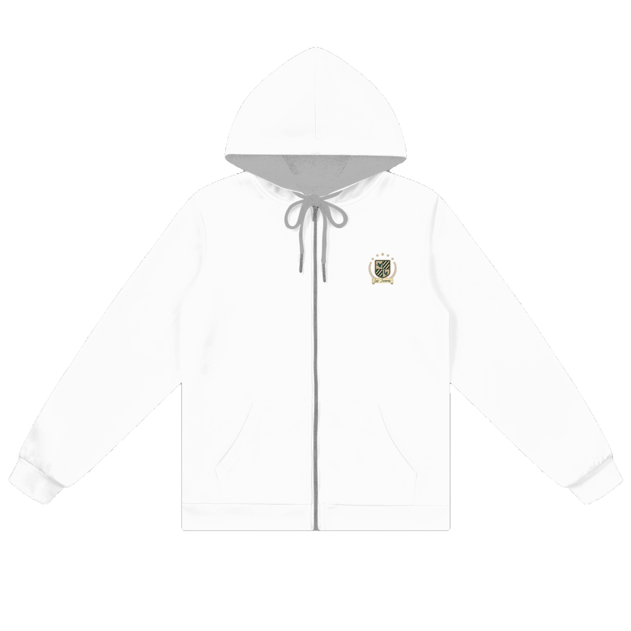 LJ Crest Casual Zip Up Sweater