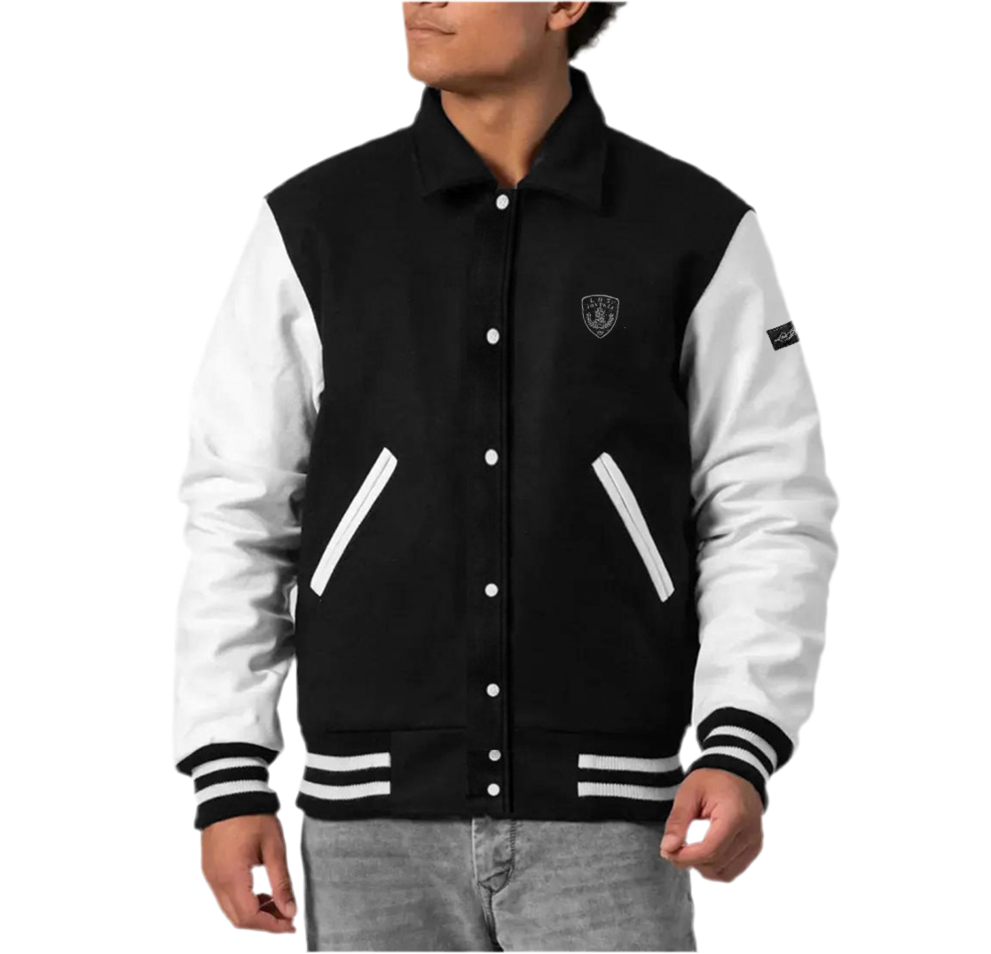 Suede Emblem Varsity Jacket