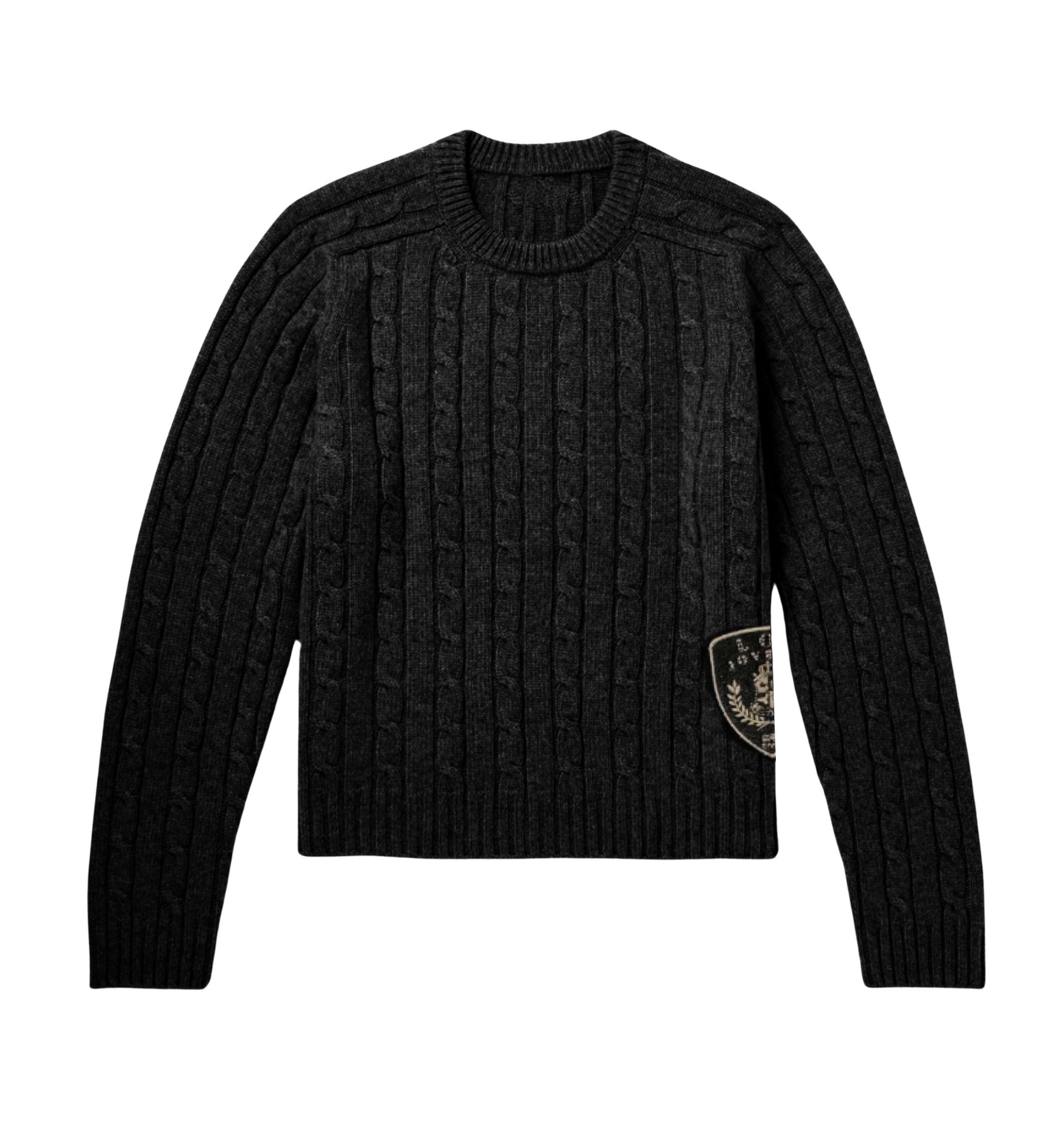 Cable Knit Emblem Sweater